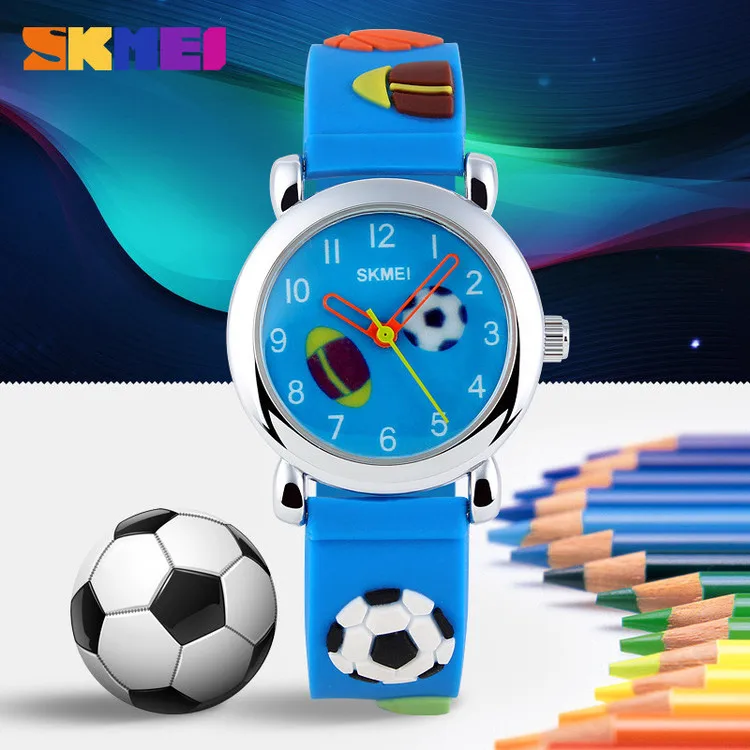 SKMEI Trendy Kids Gifts With Silicone Strap 3D Pattern Box Timepieces Watch for Kids In Alibaba