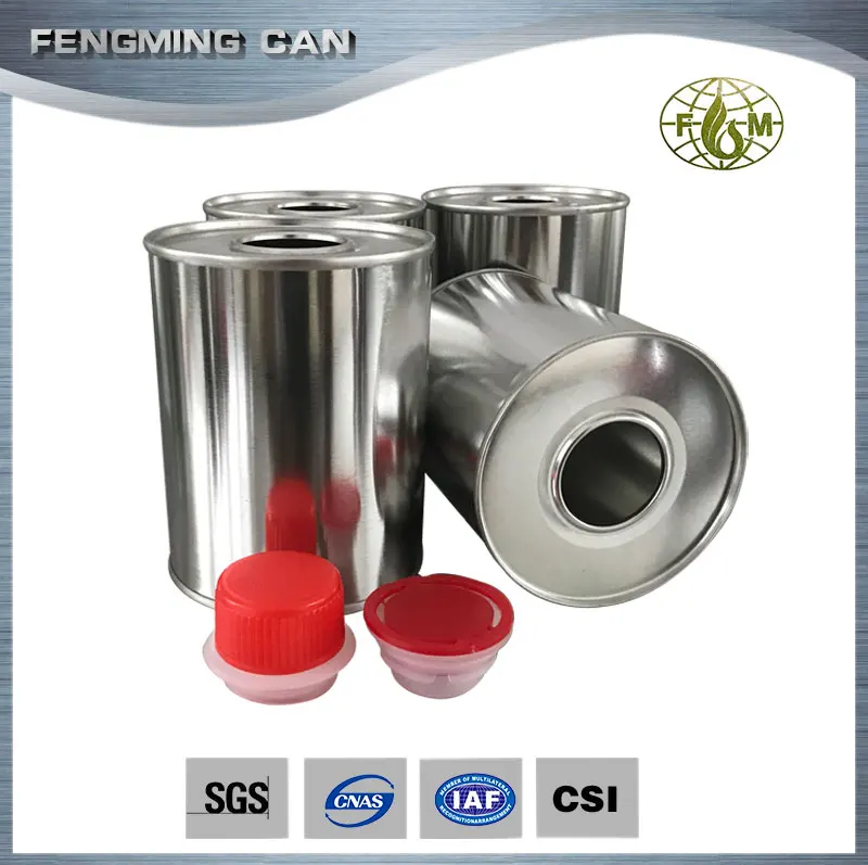 1 Liter empty round metal tin can/rectangular cans/quart plastic tin can with lids for oil