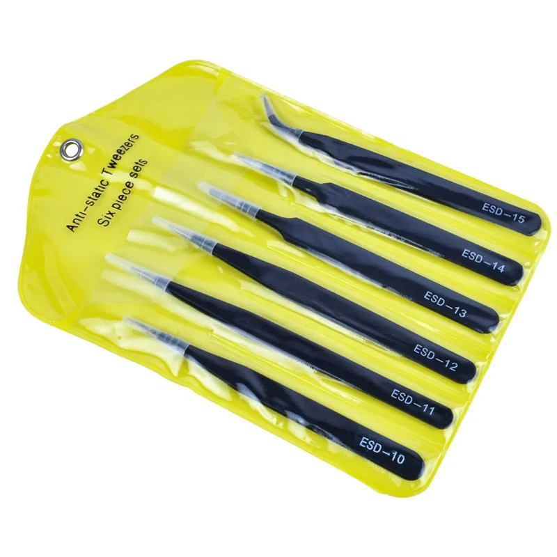  Недельные Портативные Инструменты для ремонта и поддержания точности набор карманных пинцетов ESD пинцет из нержавеющей стали