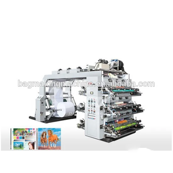 6 colores High speed non woven fabric flexo printing press
