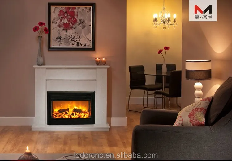LED electric fireplace with flame effect decor