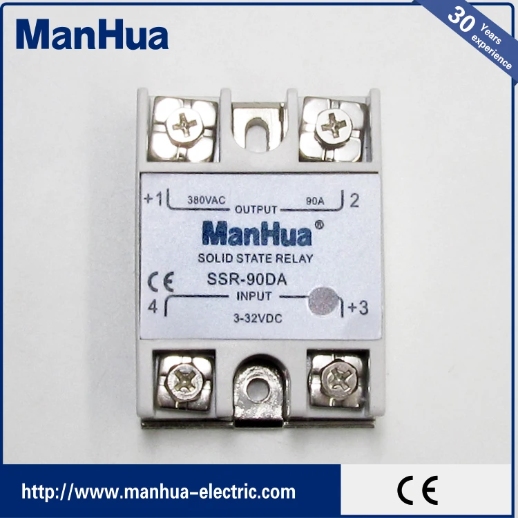 Oem MANHUA однофазный постоянного тока в переменный 3-32VDC 380VAC 90A белый твердотельные реле / SSR с CE