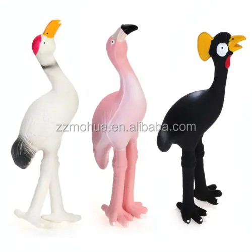 pet products eco friendly squeaky rubber latex chew dog toy flamingo interactive pet toys