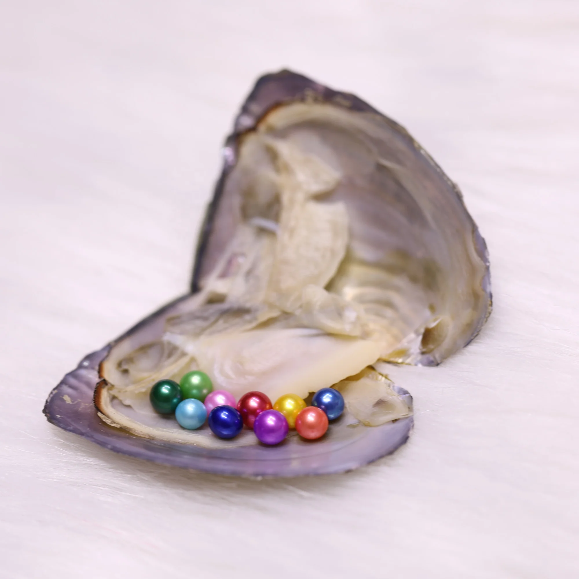 
AAA+ grade 6-7mm Mixed 34 Colors 10 Pearls in 1 Freshwater oyster, Round Natural Freshwater Pearl in Oysters shell Vacuum-packed 