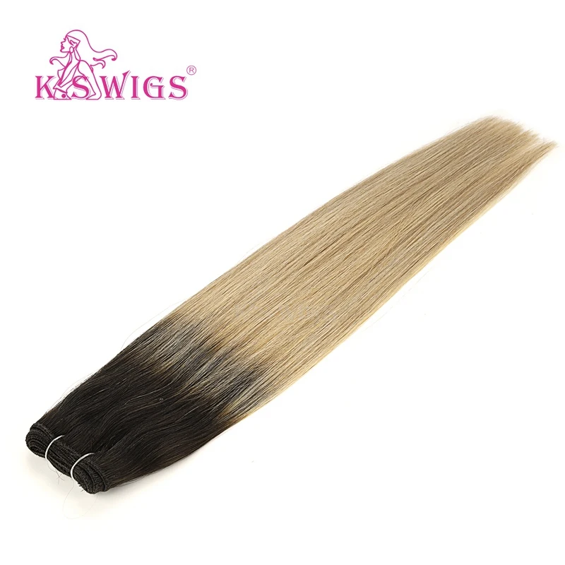K.SWIGS 20 дюймов T2/27 + T2/60 #100 г натуральные прямые человеческие волосы с эффектом омбре