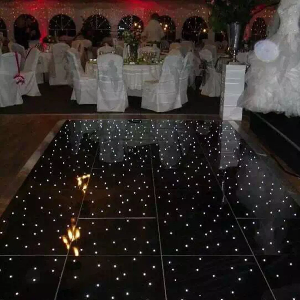 
factory best selling acrylic twinkling led star dance floor led black/white sensitive starlight wedding led dancefloor 
