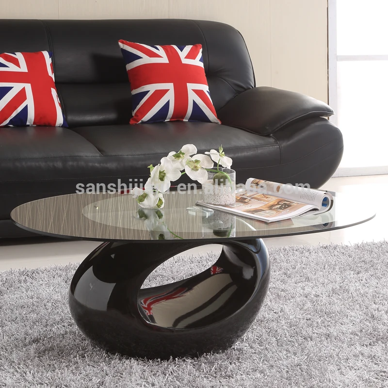 
Modern Fiber Oval Glass Coffee Table for sale Home Used Furniture living room 