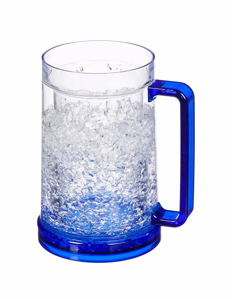 16oz cheap plastic Double Wall Gel Frosty Freezer Mugs for beer