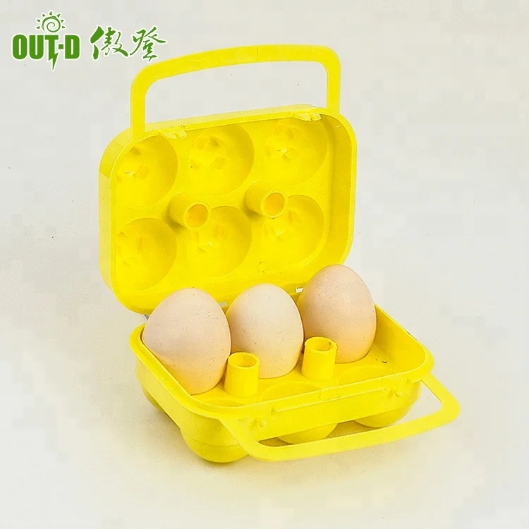 Wholesales Portable 6 egg holder hard plastic protective egg carrier with carry handle