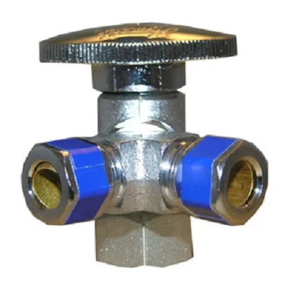 5/8 OD X 3/8 C 1/4 TURN PLUMBING WATER ANGLE STRAIGHT STOP VALVE