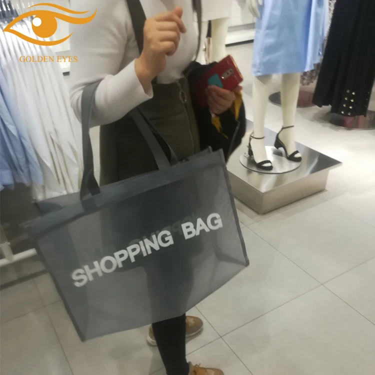 Eco reusable gym nylon mesh shopping bag grocery bag luxury nylon shopping bag