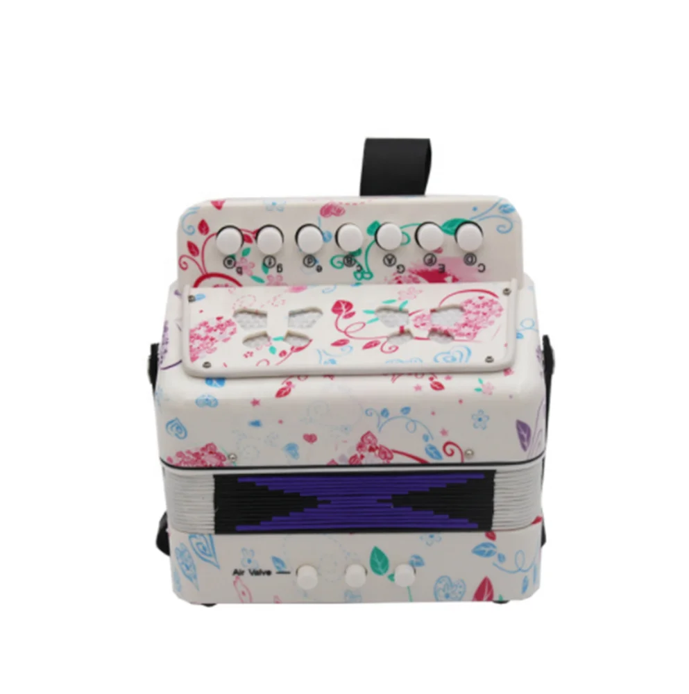 Новый стиль, 7 клавиш, 2 баса, цветные детские музыкальные инструменты, игрушки, аккордеон, оптовая продажа