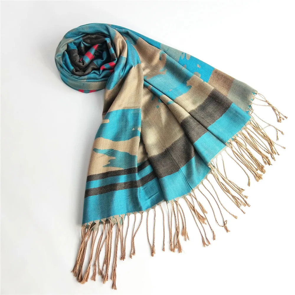 scarf manufacturer wholesale classic silk jacquard art stripes pashmina