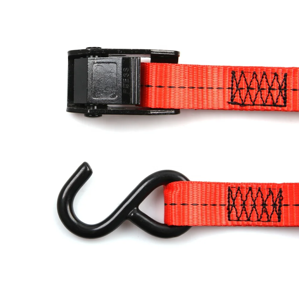 2pcs 1' 25mm black metal cam buckle lashing tie down strap with 40cm colourful polyester webbing soft loop set