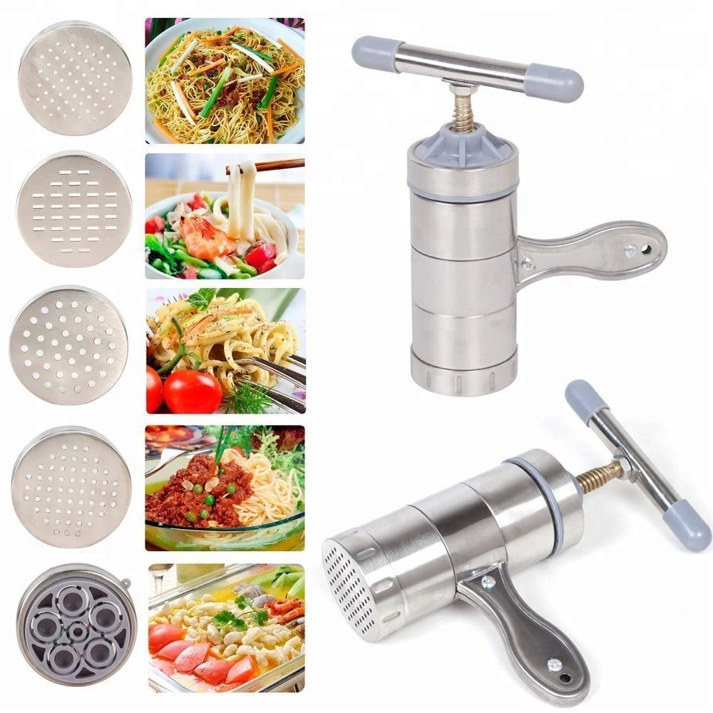Manual Pasta Maker Machine Noodles Press Machine Stainless Steel Hand Crank Spaghetti Fettuccine Noodle Dough Press Machine