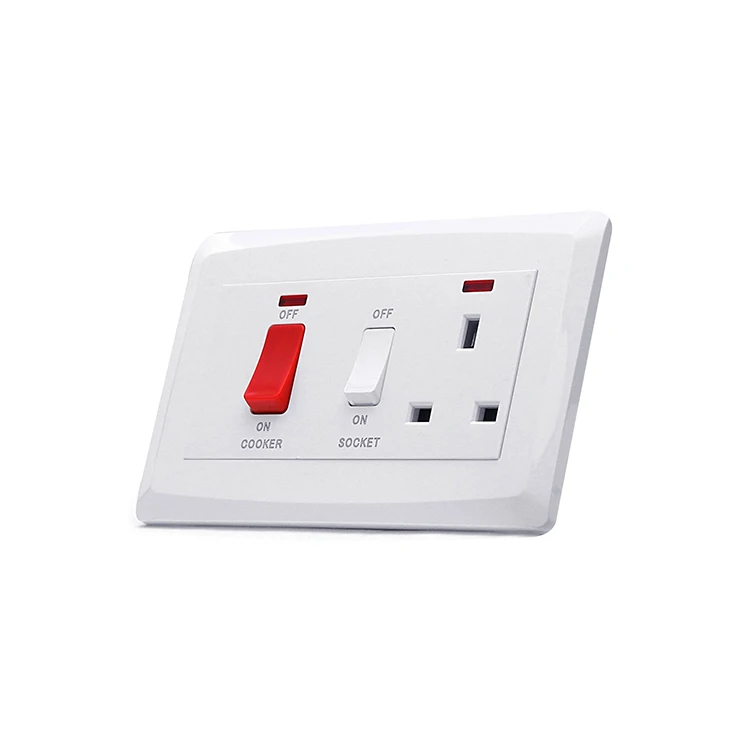 Double Pole Wall Switch 45A Rice Cooker Control Unit 13A Switch Socket Outlet