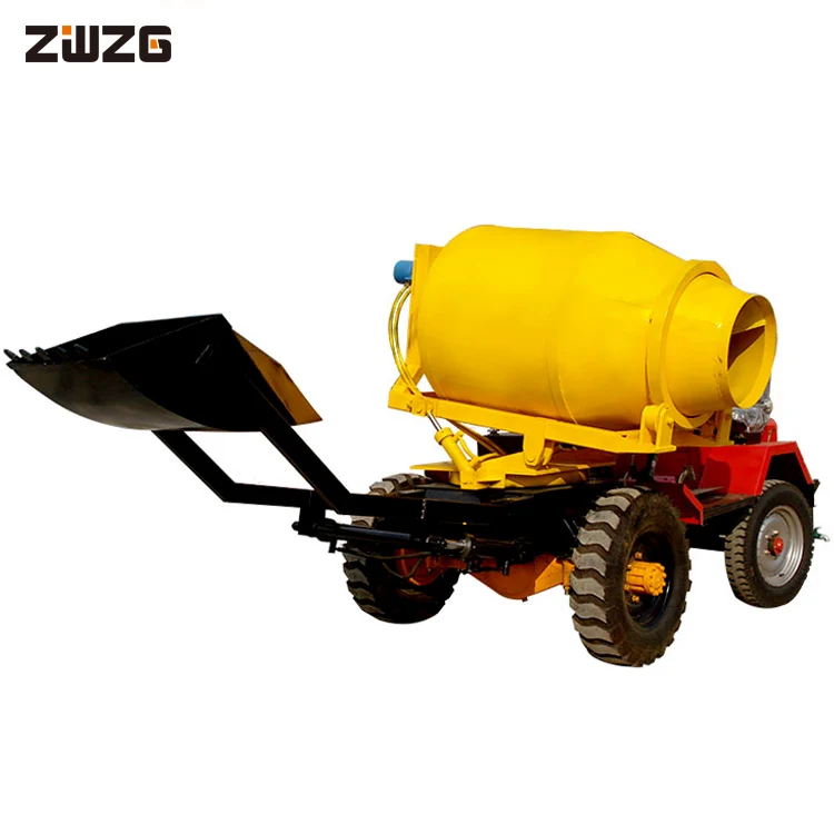 Small concrete mixer truck machine with self loading
