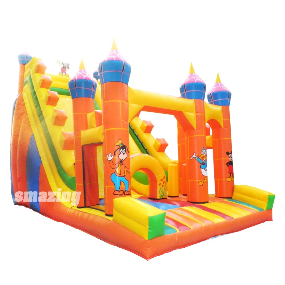 Inflatable bodyguard combination Mickey Mouse game, inflatable slide combination Donald Duck Playground