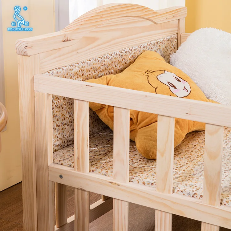 Wholesale Safety Design Solid Wood 24 kg Folding Pine wood / MDF Baby Playpen Bed For Living room/Babies and kids