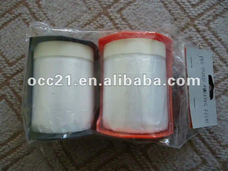 Paper glued with protective film painting