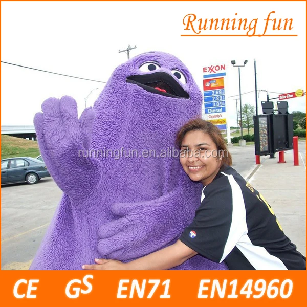 CE Purple Monster Ghost Mascot Costume Halloween Grimace Dress Cosplay Mascot Costume For Adult