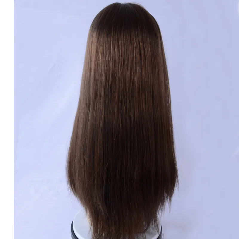 100% European Hair Jewish Wig Kosher Wig Sheitel Silk Top Slight Wave Silky Hairpiece Small Layer