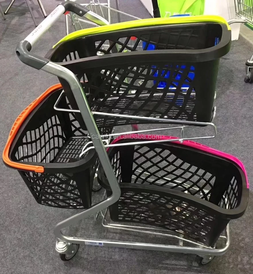 2017 new plastic hand basket shopping basket trolley