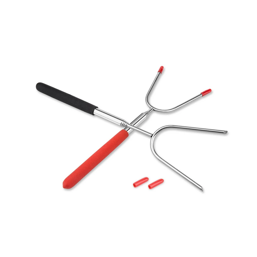 Раздвижные палочки для кемпинга с запеканием зефира вилка хот-догов вращающиеся телескопические барбекю