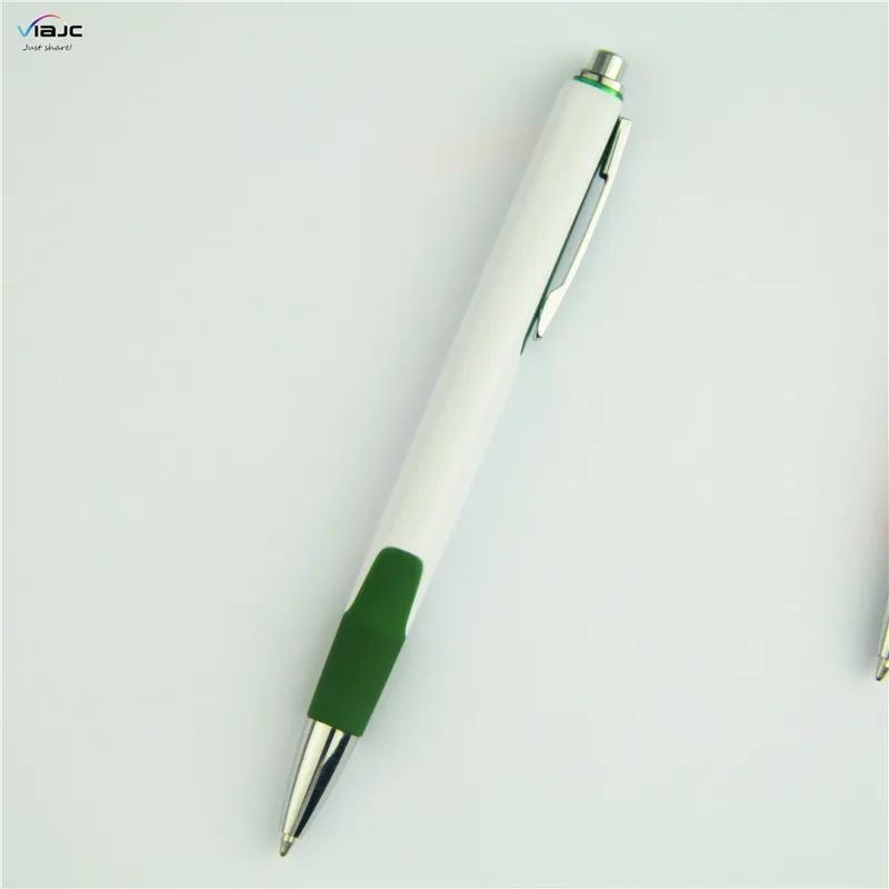 High Grade Triangle Ball Point Pen with Rubber Grip and Metal Clip