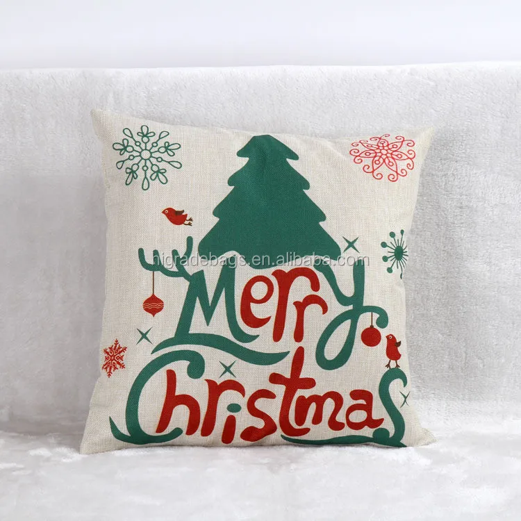 Christmas Theme Gift Cartoon Pillowcase 45*45cm Linen Cushion Blanket Fox Home/Car Decorative Linen Cushions Hot