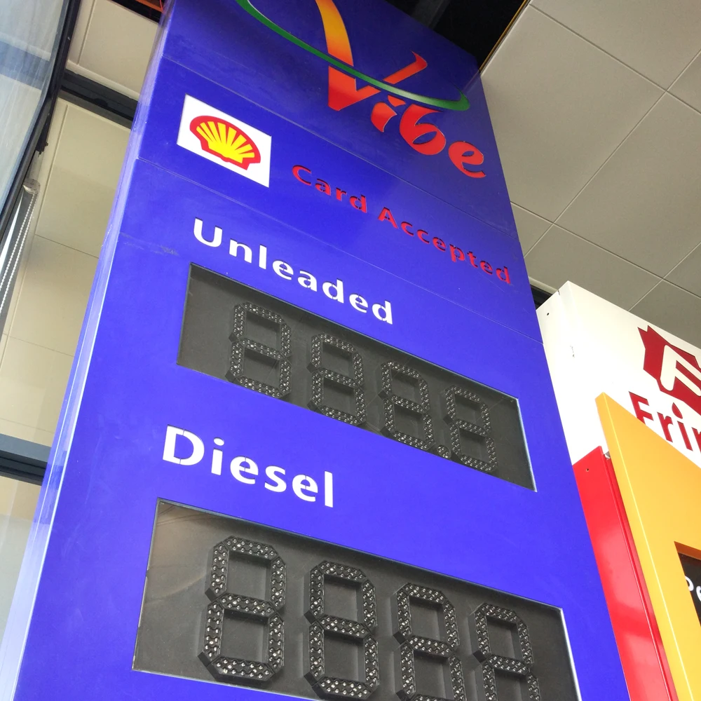 gas station equipment LED illuminated pylon signs light steel steel structure for petrol station steel canopy