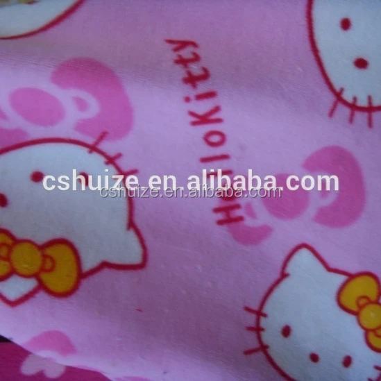 Hello Kitty wholesale animal printing flannel fleece fabric for bady blanket