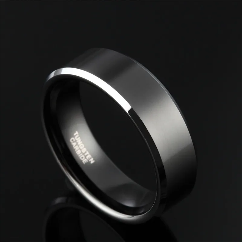 ring classical Men Custom Alliance Black Tungsten carbide jewelry Band mens rings