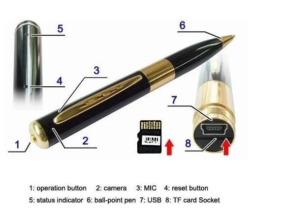 Best Hidden Cameras for Car HD 1080P Large Battery Video-Only Hidden Pen Recorder With Security CCTV Camera