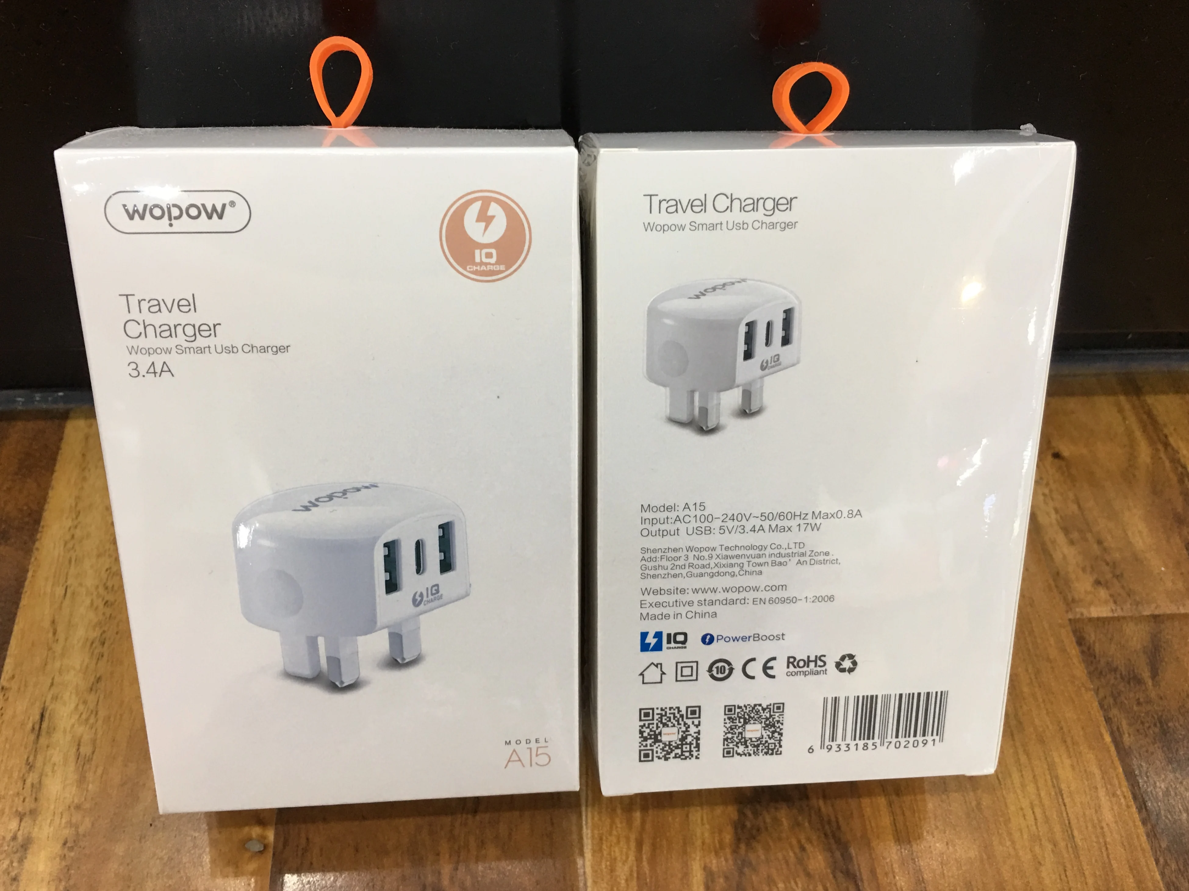Wopow A15 Universal UK Plug Chargers Spy Camera USB Wall Charger 2.1a type c charger