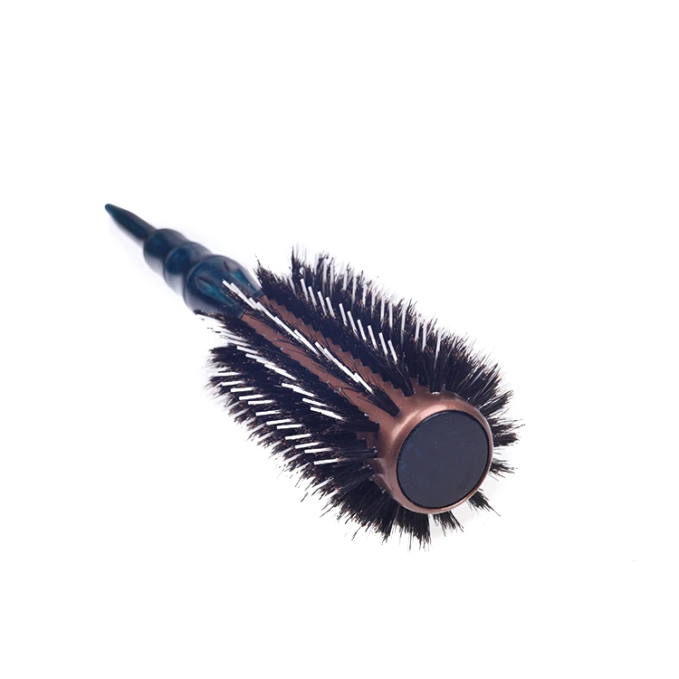 EUREKA A28025-55PA-BL Professional Aluminum Tube Hair Brush Salon Round Hair Brush With Boar Bristle And Nylon Pins