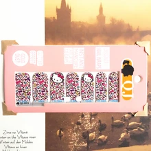 Pink White heart cat child Nail Arts Nail Sticker Waterproof Nail Decal Sticker Gel Polish French