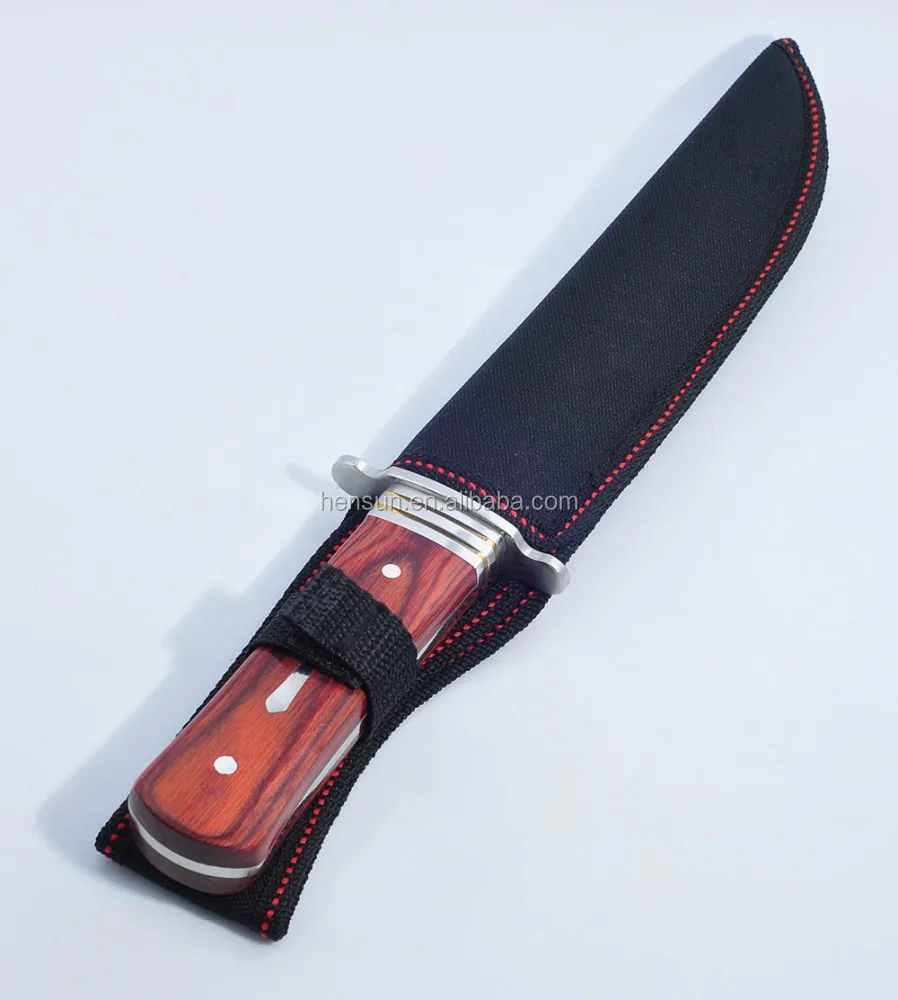 Fixed blade hunting bowie skinning Blade pakka wood knife
