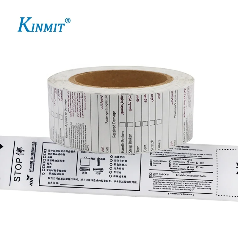 Factory Selling Airport Luggage Labels Thermal Adhesive Luggage Tag Baggage Tag