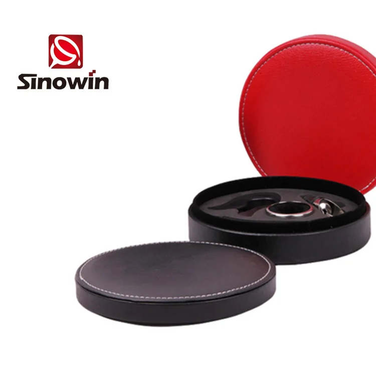 Лидер продаж на Amazon премиум круглая кожаная коробка набор для открывания вина подарок день рождения