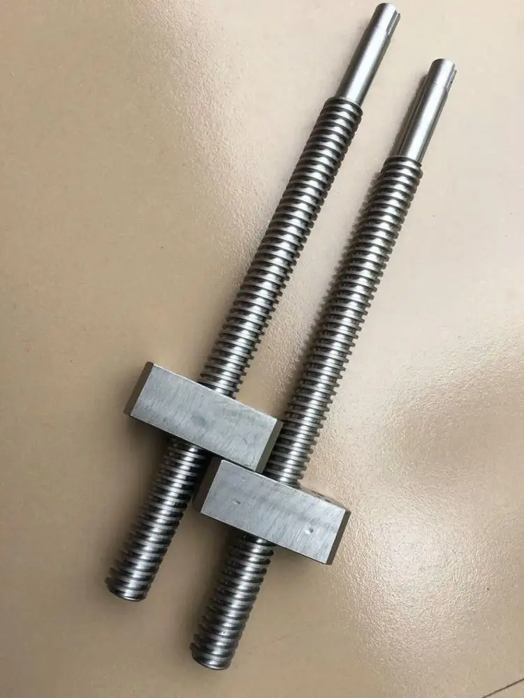 MMS factory produce high precision trapezoidal screw with round and flange nut for CNC machine and engraving machine