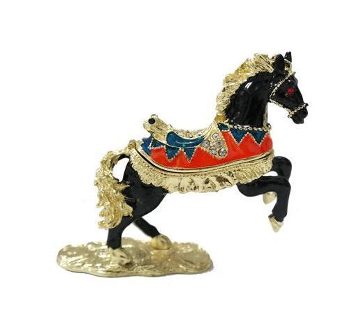 Arabic Horse metal enamel bejewelled jeweled box  for wedding gift use
