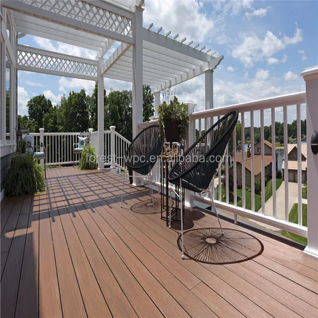natural color garden balcony durable wpc flooring grey millboard decking