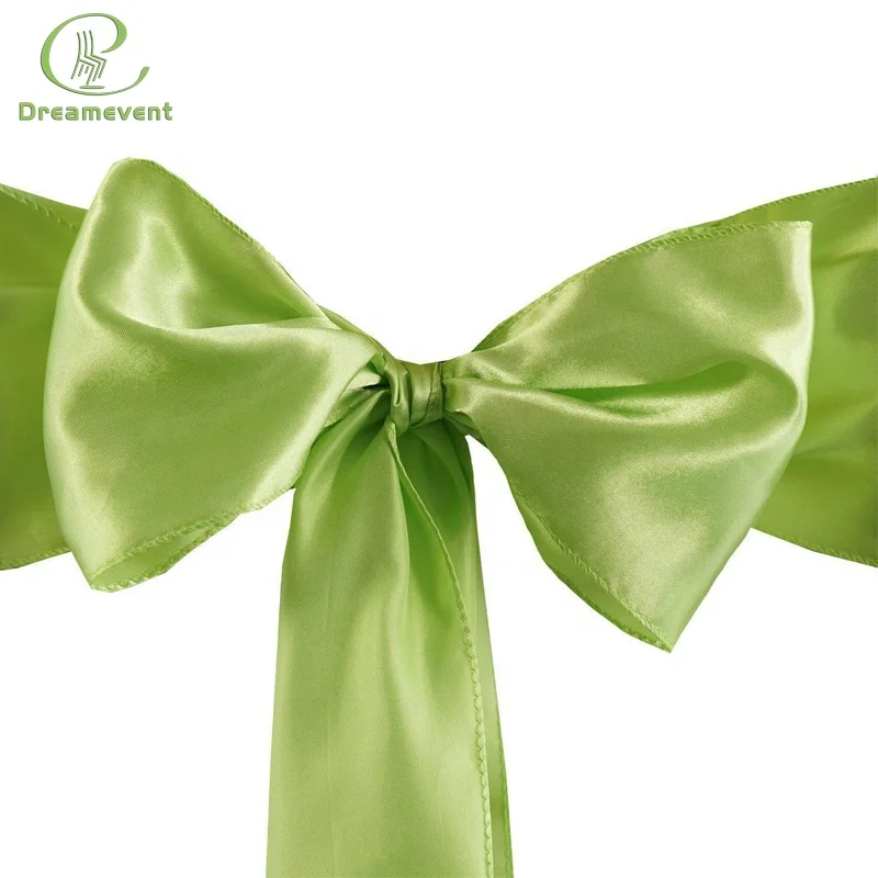 Colorful Satin Burgundy Banquet Chair Bow Sash Cover Fit The Chair Custom for Dining 6302539090 Dreamevent Plain Dyed DE-BC14