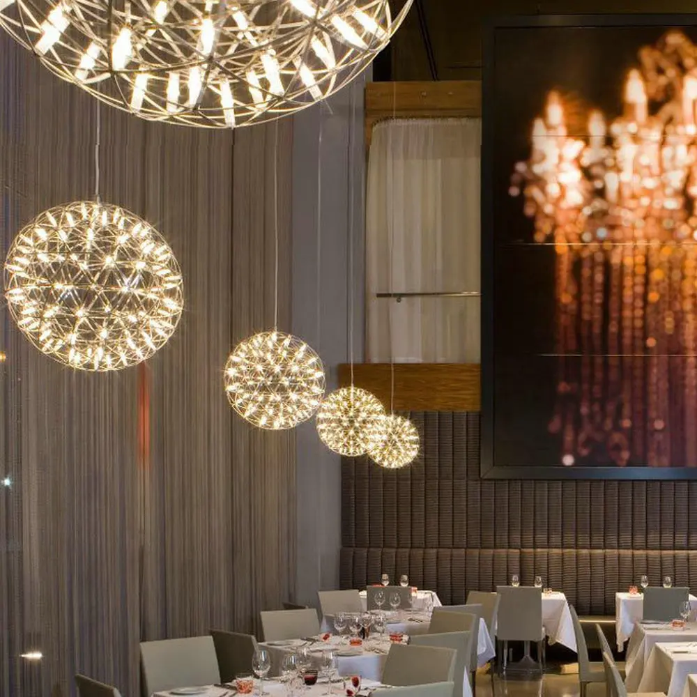 LED Creative personality restaurant chandelier led chandelier ball spark Nordic minimalist living room chandelier restaurant