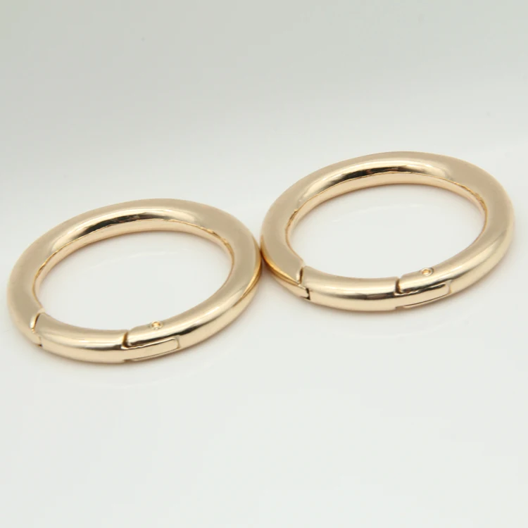 High End Mini Round Shape Metal Spring Gate Ring For Handbag Accessories