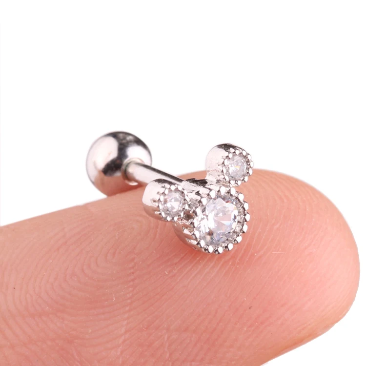 Fast Delivery  Cute little Mouse anti Helix Lead Nickle Free Tragus Jewelry