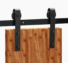 
Sliding door roller rail with door stop, floor guide, wall bracket used barn door hardware 