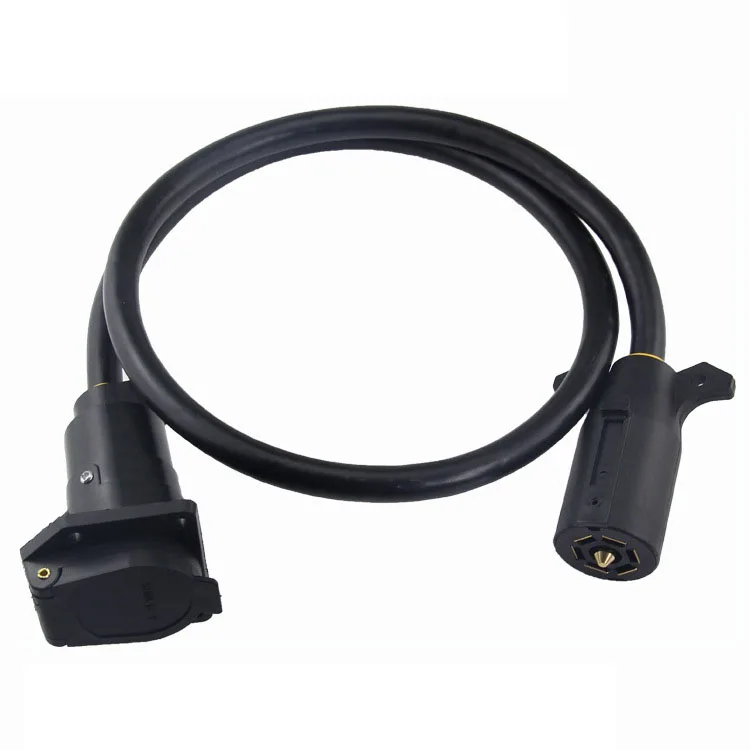 7 Way 4 Foot Extension Cord cable Trailer Camper RV Truck pin boat round plug towing