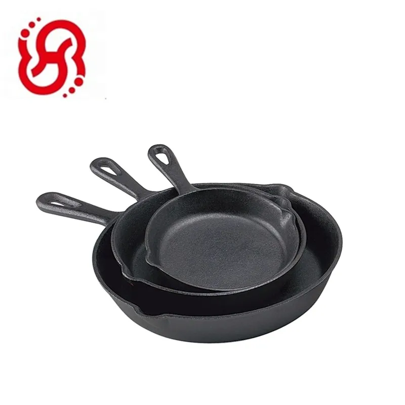 
Pre-seasoned cast iron cookware long /short handle frying pans & skillets 